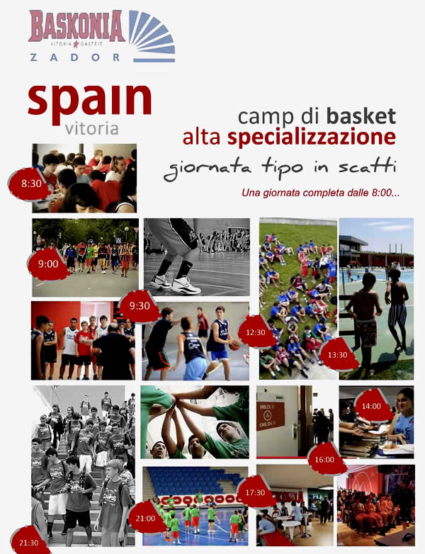 Giornata tipo Camp di basket Laboral Kutxa Vitoria