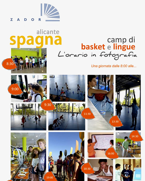 Giornata tipo Camp di basket ad Alicante Spagna